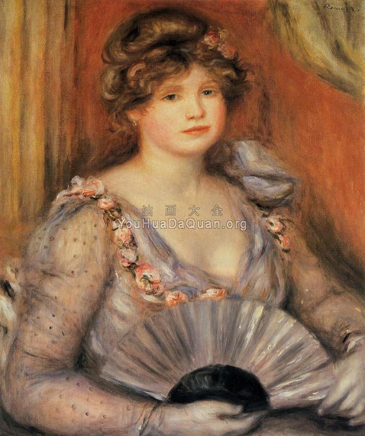 Woman with a Fan - 皮埃尔·奥古斯特·雷诺阿